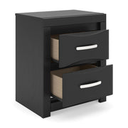 Stabotta - Two Drawer Night Stand - Black - Furniture Source (IA) 