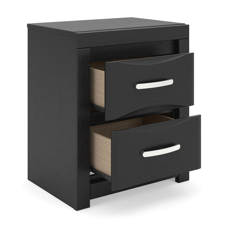 Stabotta - Two Drawer Night Stand - Black - Furniture Source (IA) 