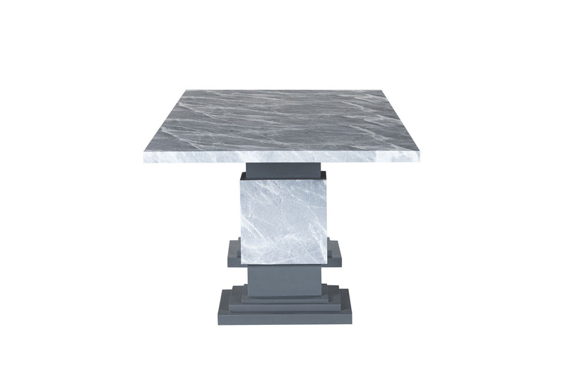 D1212 - 7 Piece Dining Room Set (Dining Table And 6 Dining Chairs) - Gray / White