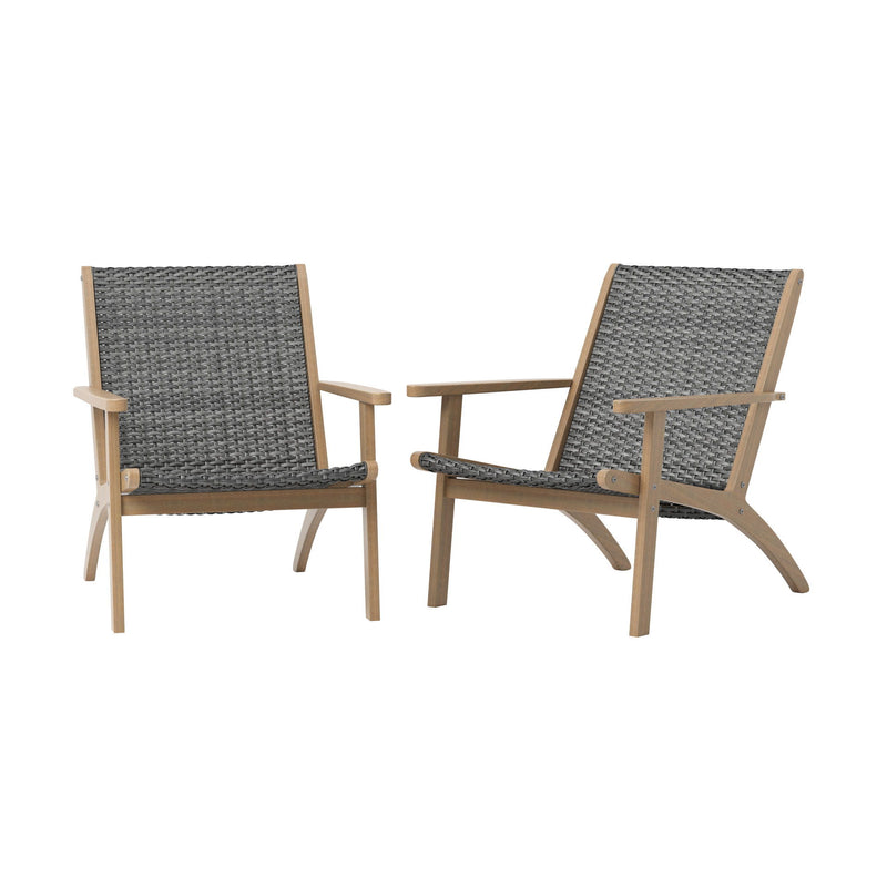 Radius - Patio Wood And Wicker Side Chair (Set of 2) - Gray