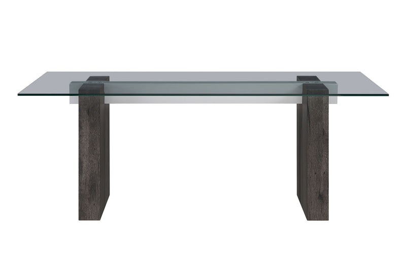 D4238 - Dining Table - Clear / Dark Brown