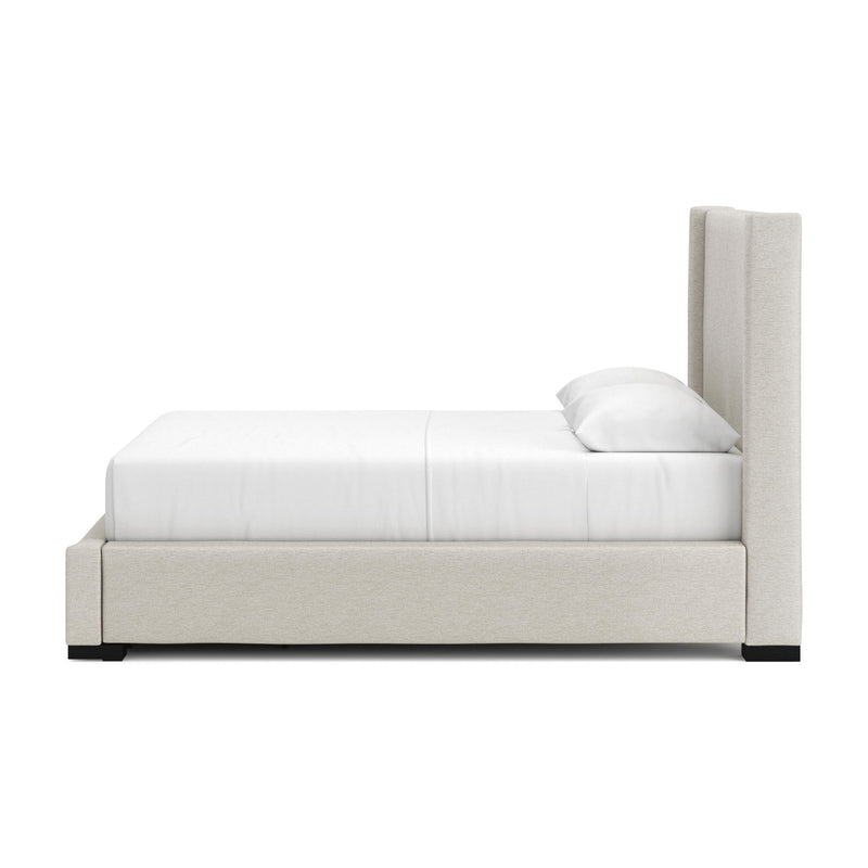 Brozmont - Queen Upholstered Storage Bed - Oatmeal - Furniture Source (IA) 