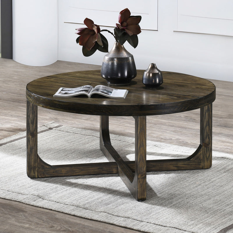 Kerby - Round Coffee Table - Dark Brown