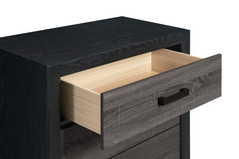 Lisbon - 4 Piece Twin Bedroom Set (Twin Bed, Dresser, Mirror And Nightstand) - Black / Gray