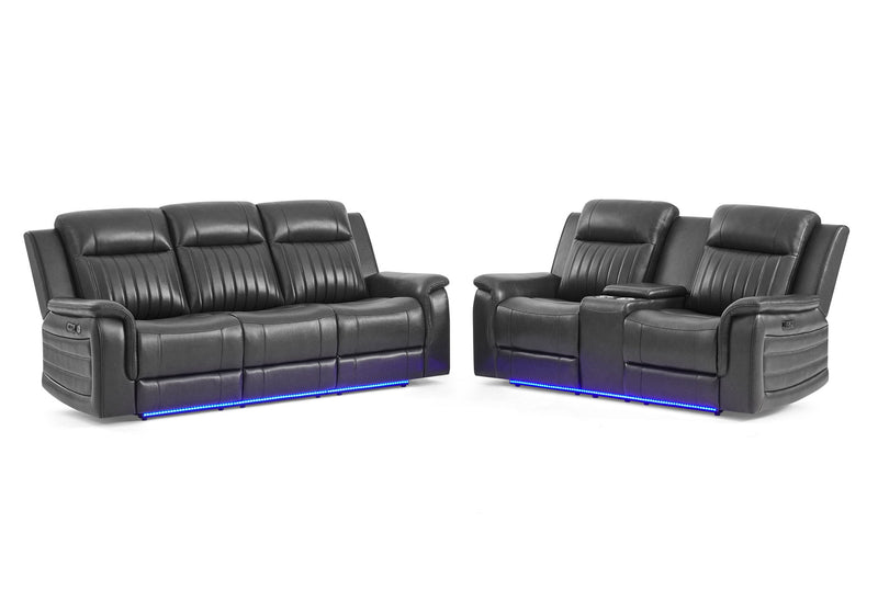 U8879 - 3 Piece Living Room Set (Sofa, Loveseat, Chair) - Charcoal