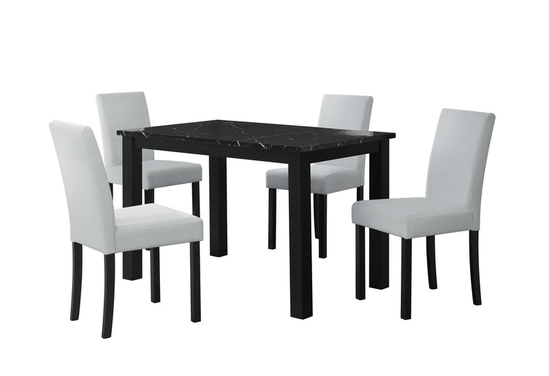 D8032 - 2 Piece Dining Room Set (Dining Table And Dining Chair) - Black / Gray / White