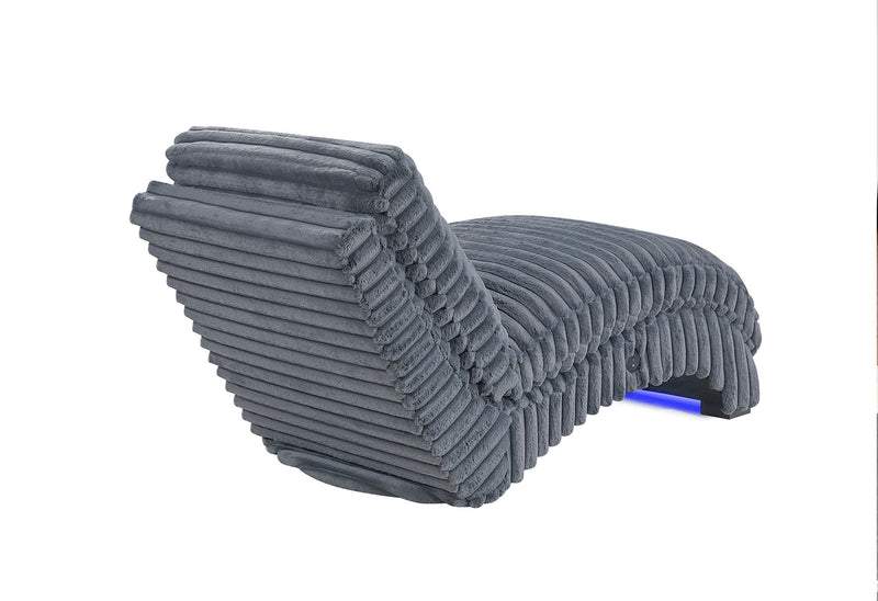 Dominic - Chaise With LED And USB - Gray