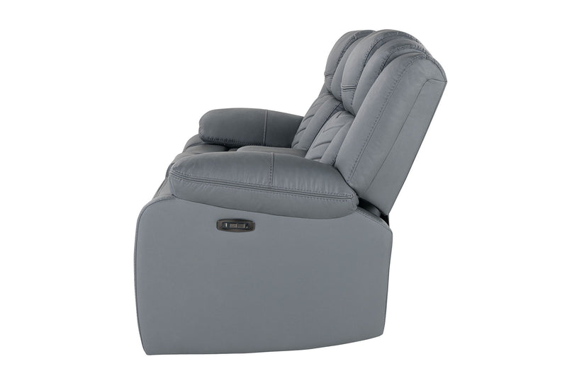 U7069 - 3 Piece Living Room Set (Power Reclining Sofa/Power Console Reclining Loveseat With LED +Immersive Sound/Power Recliner) - Gray