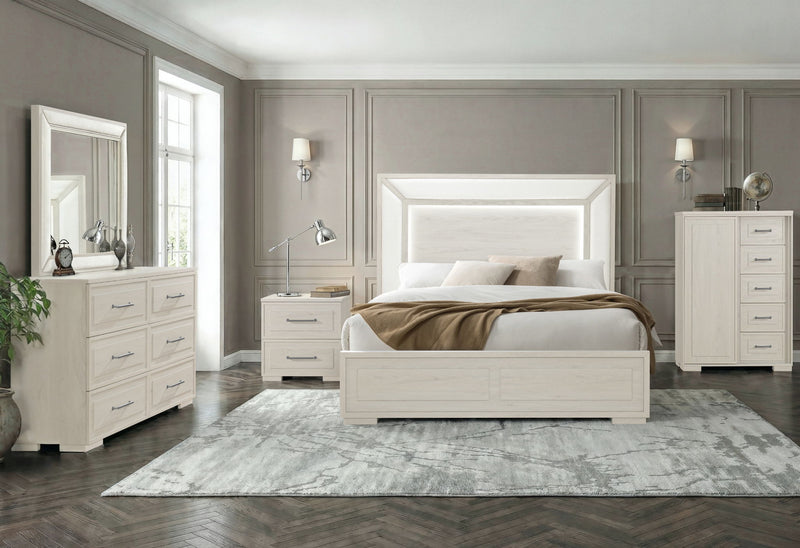 Clara - Queen Bed With LED - Beige
