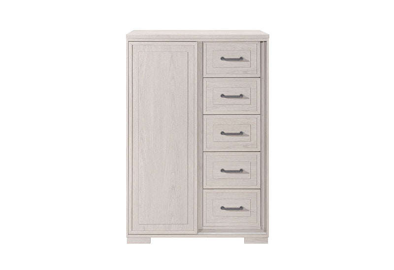 Clara - 5 Piece King Bedroom Set (Bed, Dresser & Mirror, Nightstand, Chest) - Beige