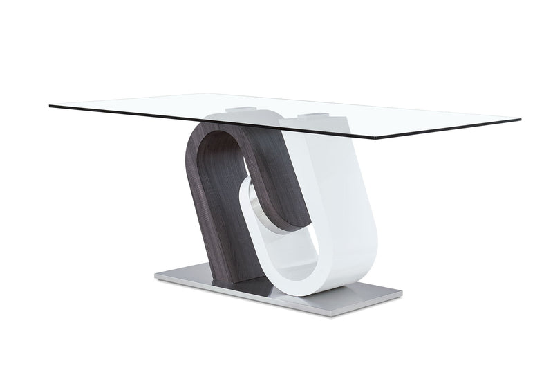 D4127 - Dining Table - Dark Gray / Silver