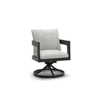 Salina Bay - Swivel Chair With Cushion (Set of 2) - Black / Gray - Furniture Source (IA) 