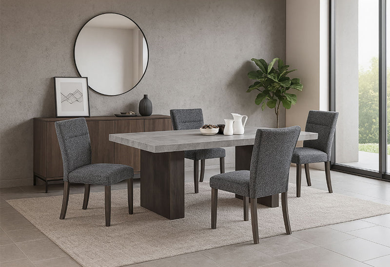 D2410 - 7 Piece Dining Room Set (Dining Table And 6 Dining Chair) - Gray