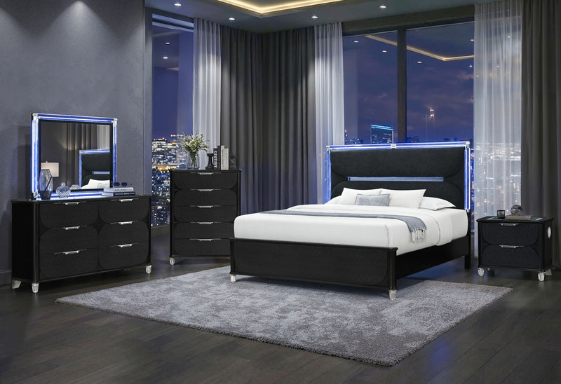 Lando - Mirror With LED - Black
