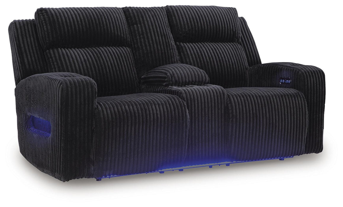 Forest Lake Power Reclining Loveseat with Console - Furniture Source (IA) 