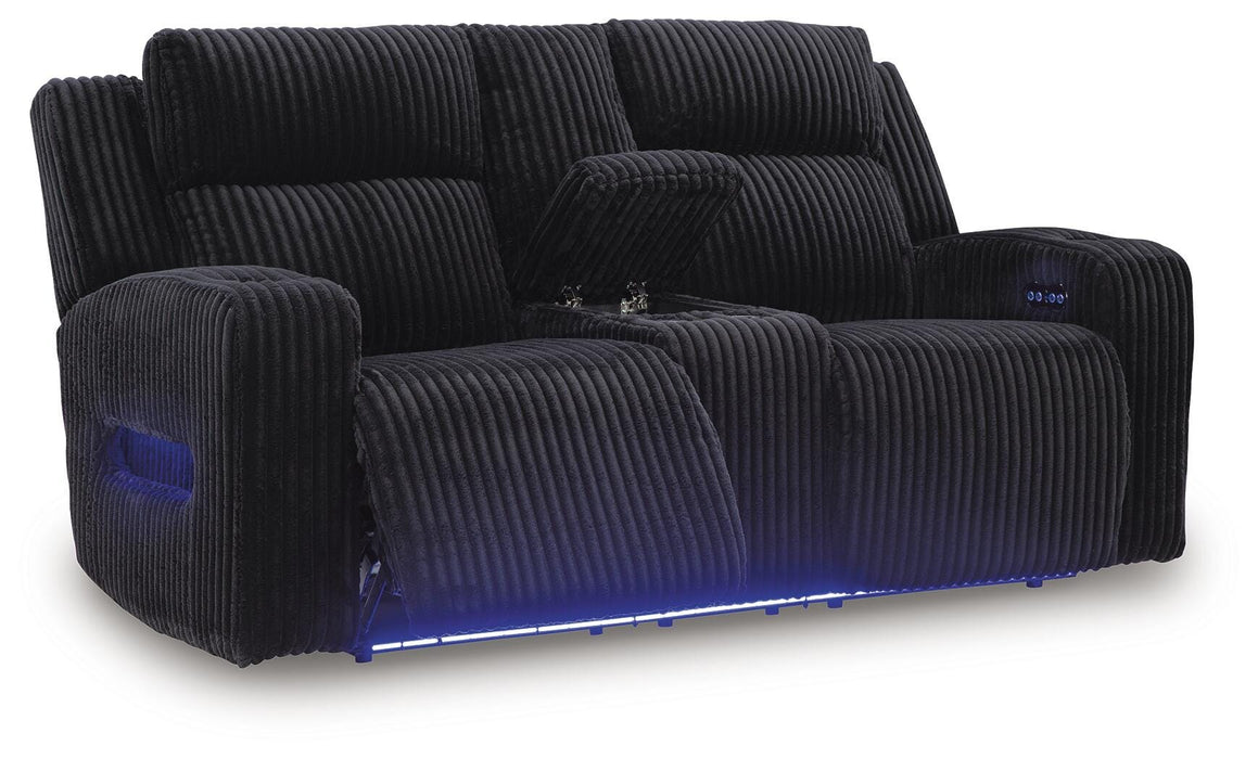 Forest Lake Power Reclining Loveseat with Console - Furniture Source (IA) 
