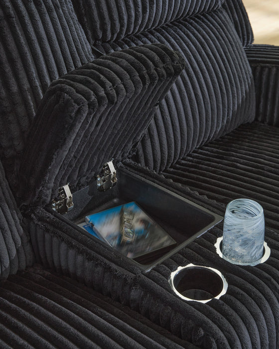 Forest Lake Power Reclining Loveseat with Console - Furniture Source (IA) 