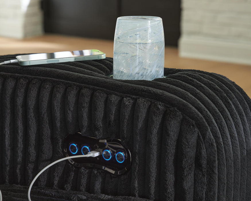 Forest Lake Power Reclining Loveseat with Console - Furniture Source (IA) 