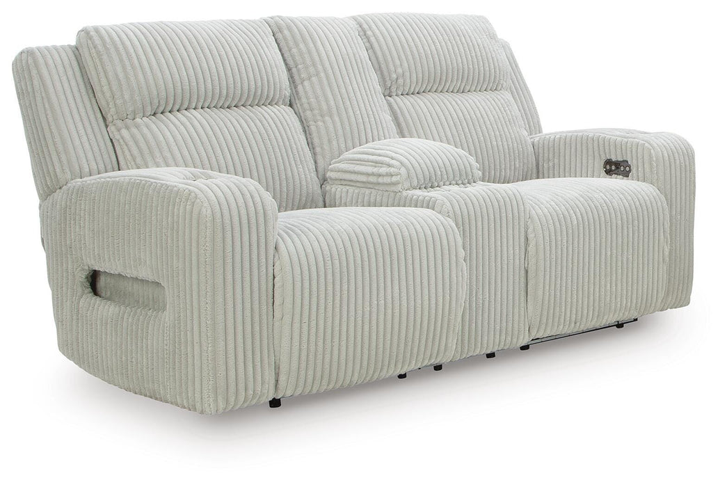 Forest Lake Power Reclining Loveseat with Console - Furniture Source (IA) 