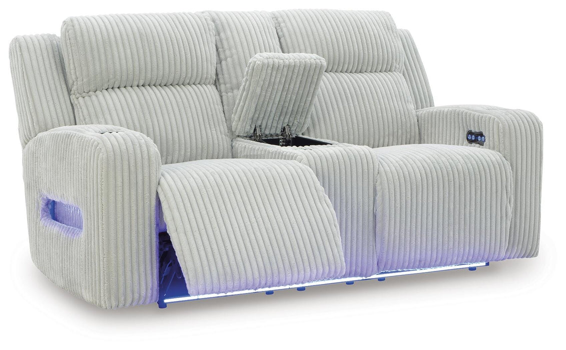Forest Lake Power Reclining Loveseat with Console - Furniture Source (IA) 
