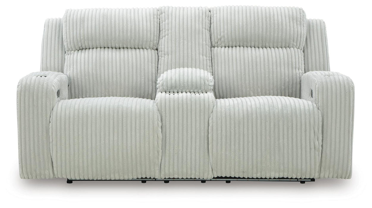 Forest Lake Power Reclining Loveseat with Console - Furniture Source (IA) 
