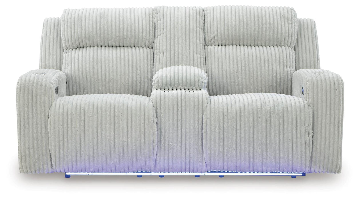 Forest Lake Power Reclining Loveseat with Console - Furniture Source (IA) 