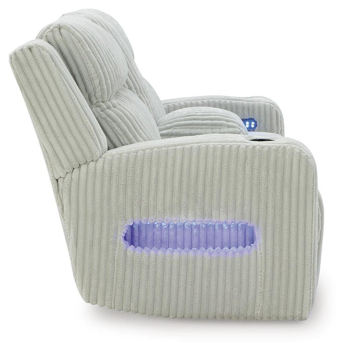 Forest Lake Power Reclining Loveseat with Console - Furniture Source (IA) 