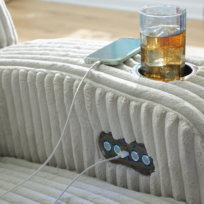 Forest Lake Power Reclining Loveseat with Console - Furniture Source (IA) 