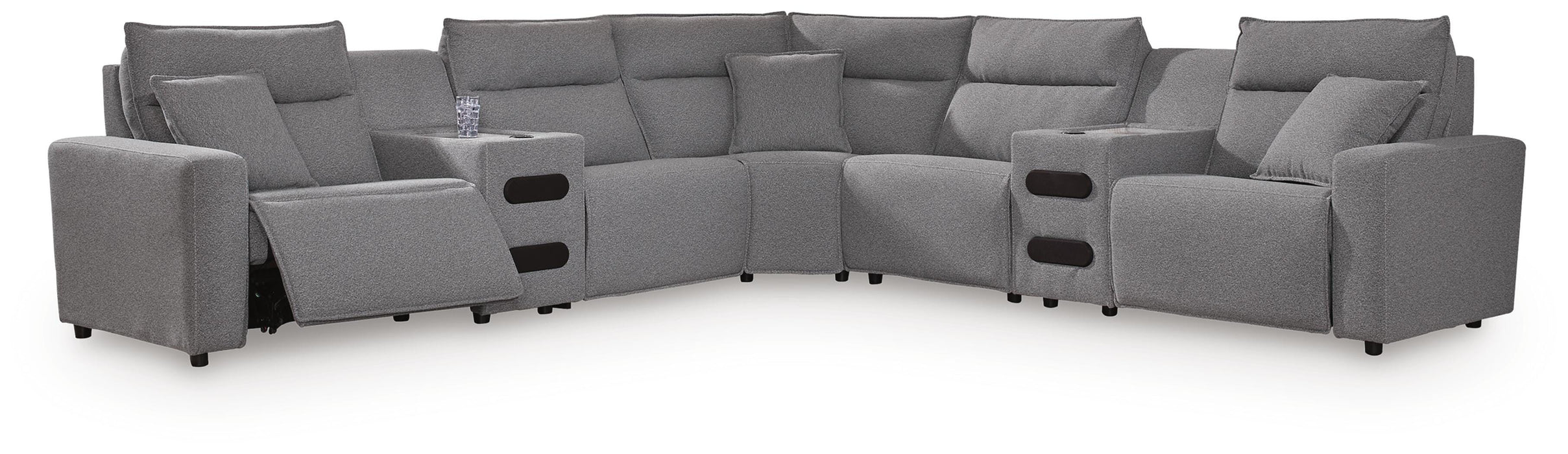 Modmax II Power Reclining Sectional with Audio Consoles - Furniture Source (IA) 