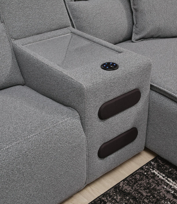 Modmax II Power Reclining Sectional with Audio Consoles - Furniture Source (IA) 