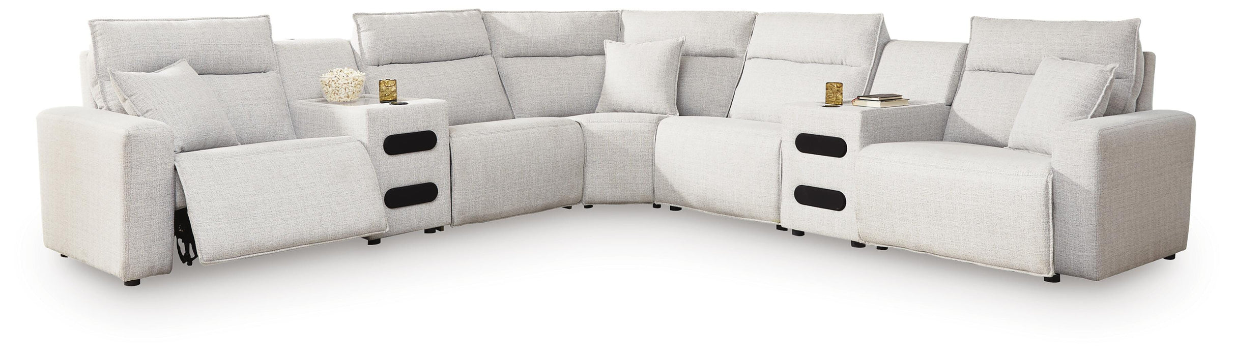 Modmax II Power Reclining Sectional with Audio Consoles - Furniture Source (IA) 