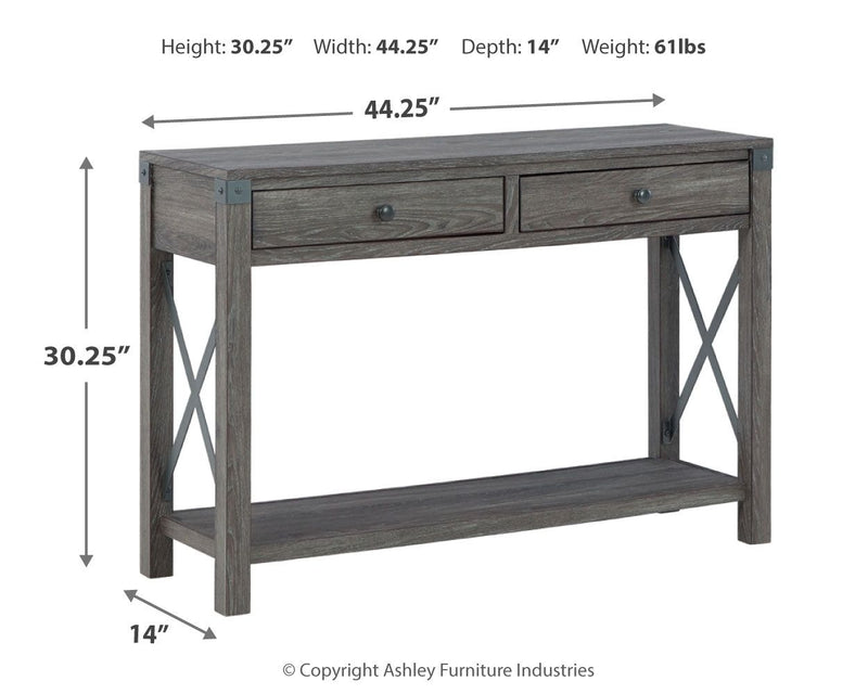 Freedan - Console Sofa Table - Grayish Brown