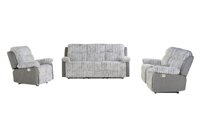 U6028 - 3 Piece Living Room Set (Reclining Sofa / Console Reclining Loveseat / Glider Recliner) - Gray