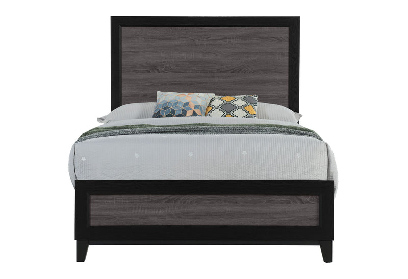 Lisbon - 5 Piece Twin Bedroom Set (Bookcase Twin Bed) - Black / Gray