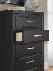 Stabotta - Five Drawer Chest - Black - Furniture Source (IA) 
