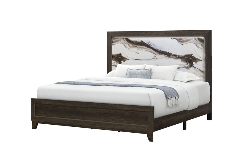Harmony - Full Bed With LED - Dark Brown