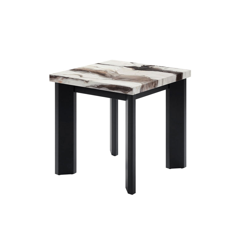 Strata - Faux Marble 3 Piece Occasional Set (1 Coffee & 2 End Tables) - Black / White