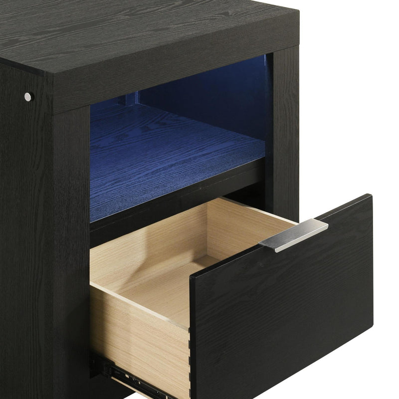 Asher - Nightstand With LED Light - Smoke - Furniture Source (IA) 