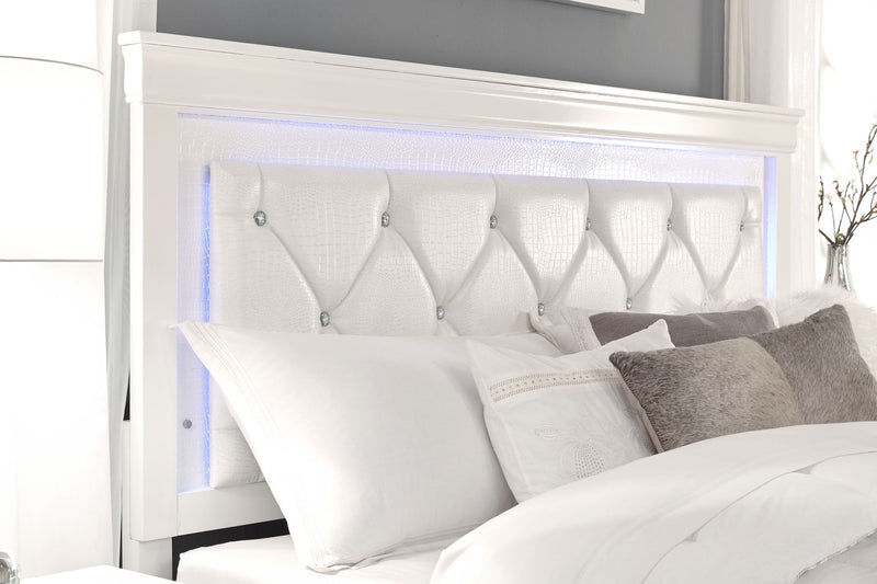 Pompei - Twin Bookcase Bed With LED - Metallic White