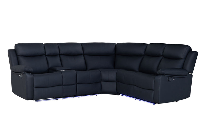 U6026 - Right Arm Facing Sectional With LED And Speaker - Black