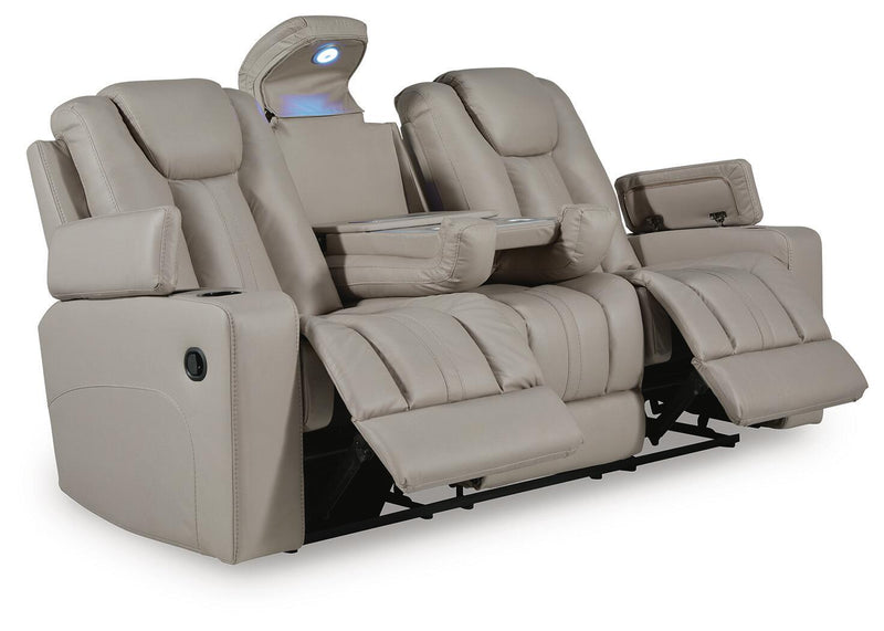 Elevate Edges - Reclining Sofa With Drop Down Table - Coin