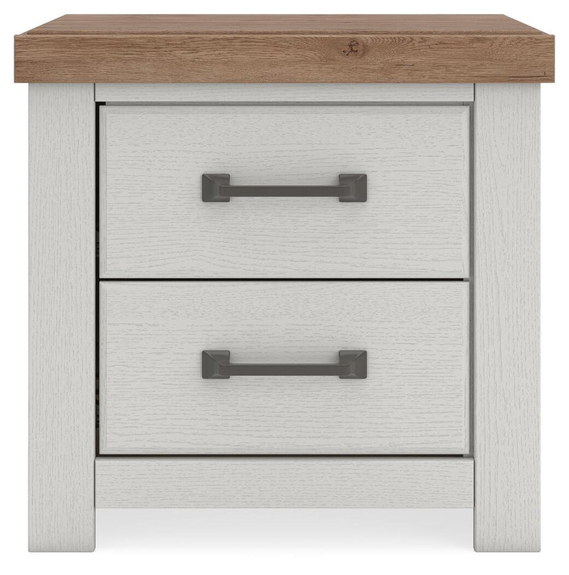 Savonport - Two Drawer Night Stand - White / Brown