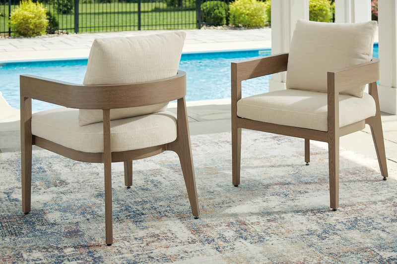 Serene Bay - Arm Chair With Cushion (Set of 2) - Dark Brown / White
