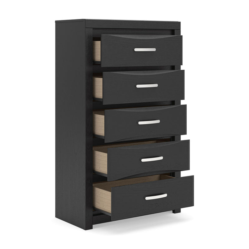 Stabotta - Five Drawer Chest - Black - Furniture Source (IA) 