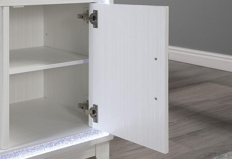 Lily - 72" Entertainment Unit With LED, Speakers, Crystal Inserts - White