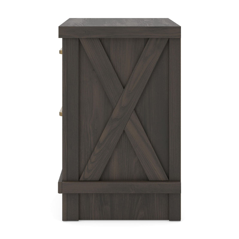 Vonitta Bay - Two Drawer Night Stand - Dark Brown - Furniture Source (IA) 