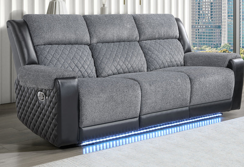 U5914 - Console Reclining Loveseat And Recliner Sofa - Black / Gray