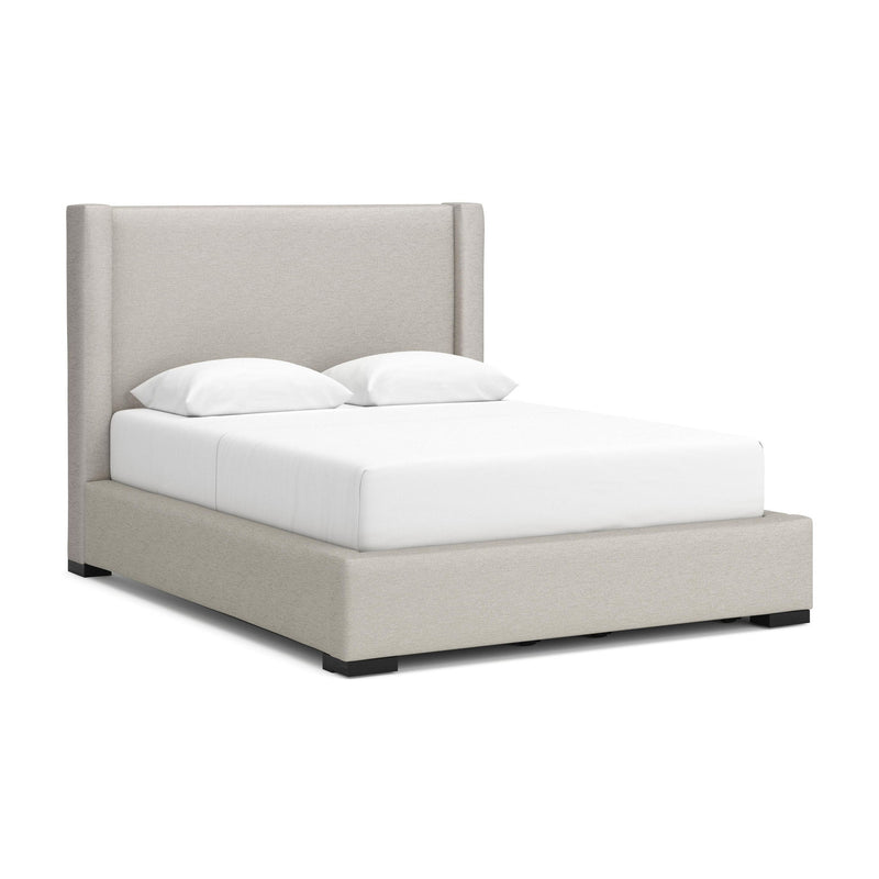 Brozmont - Queen Upholstered Storage Bed - Oatmeal - Furniture Source (IA) 