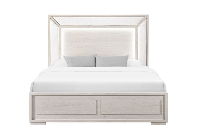 Clara - 5 Piece Queen Bedroom Set (Bed, Dresser & Mirror, Nightstand, Chest) - Beige