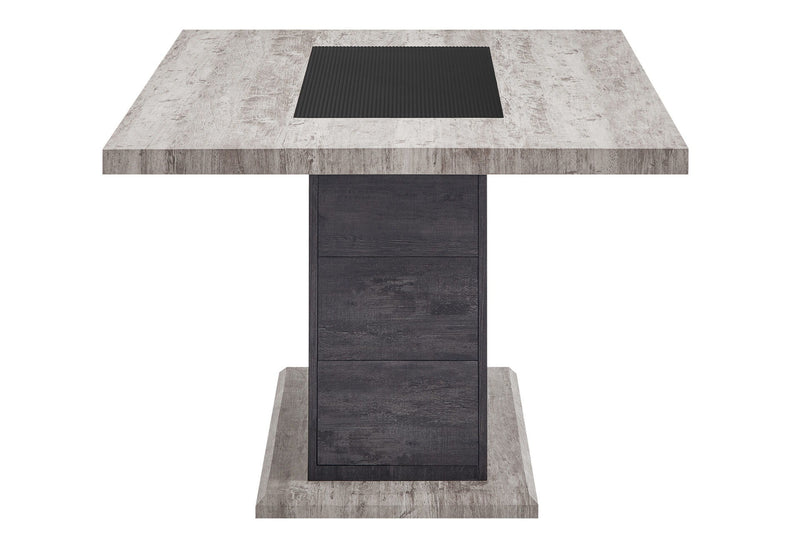 D8030 - 5 Piece Dining Room Set (Dining Table With 2 Storage Drawers And 1 Storage Door And 4 Dining Chairs) - Black / Brown